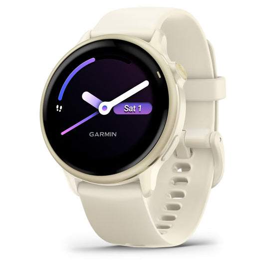 Garmin Vivoactive 6 treningsklokke med GPS - Hvit/Gull